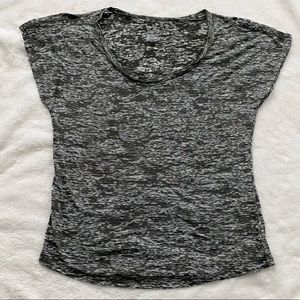 Gap Factory Split Sleeve Textured Top Gray Size Medium